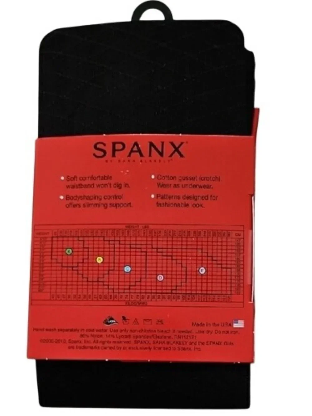 SPANX Diamond Foil Patterned Tight-End Tights Size B Medium New Black Shapewear